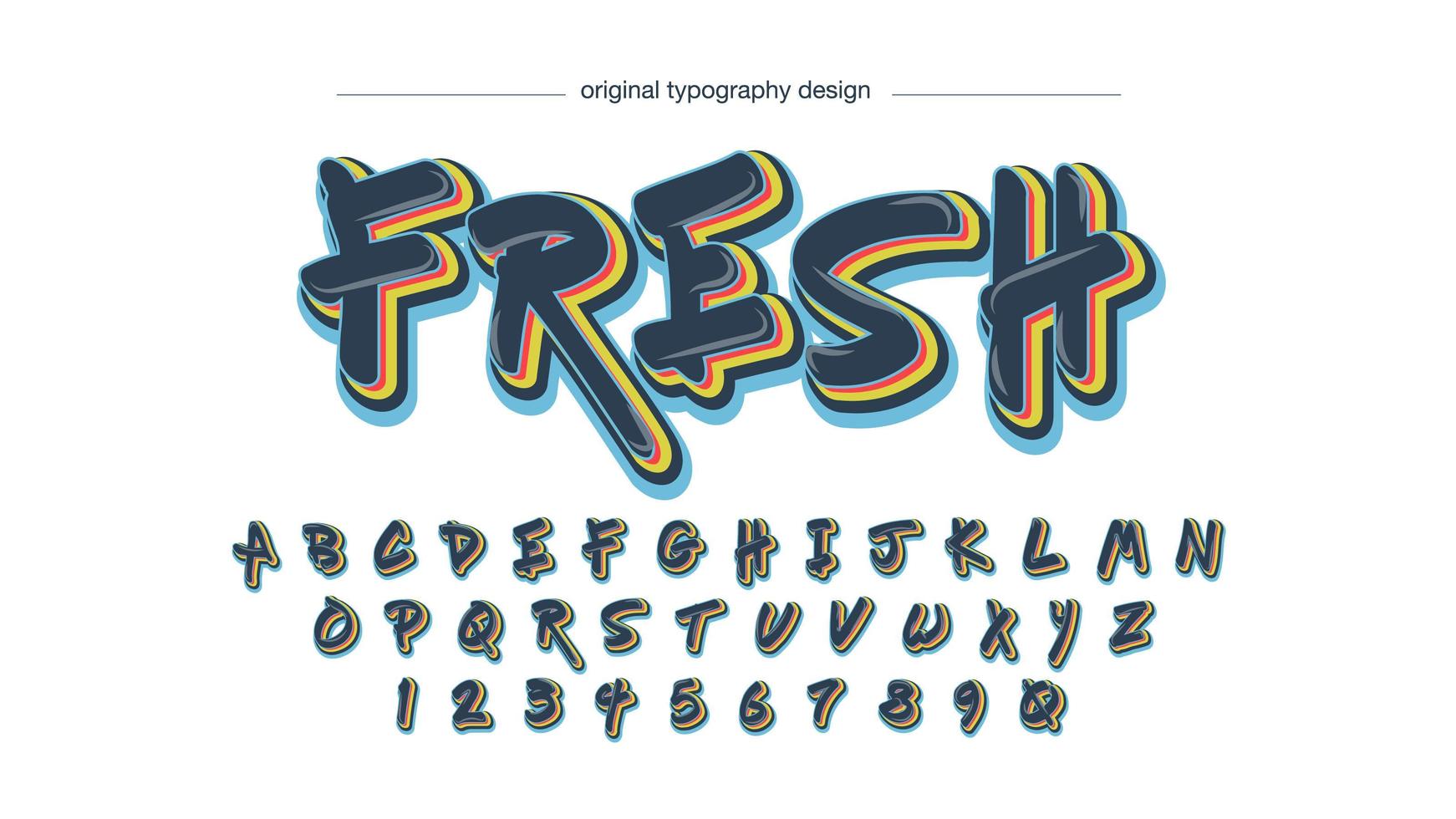 Colorful Grafitti Style Typography vector