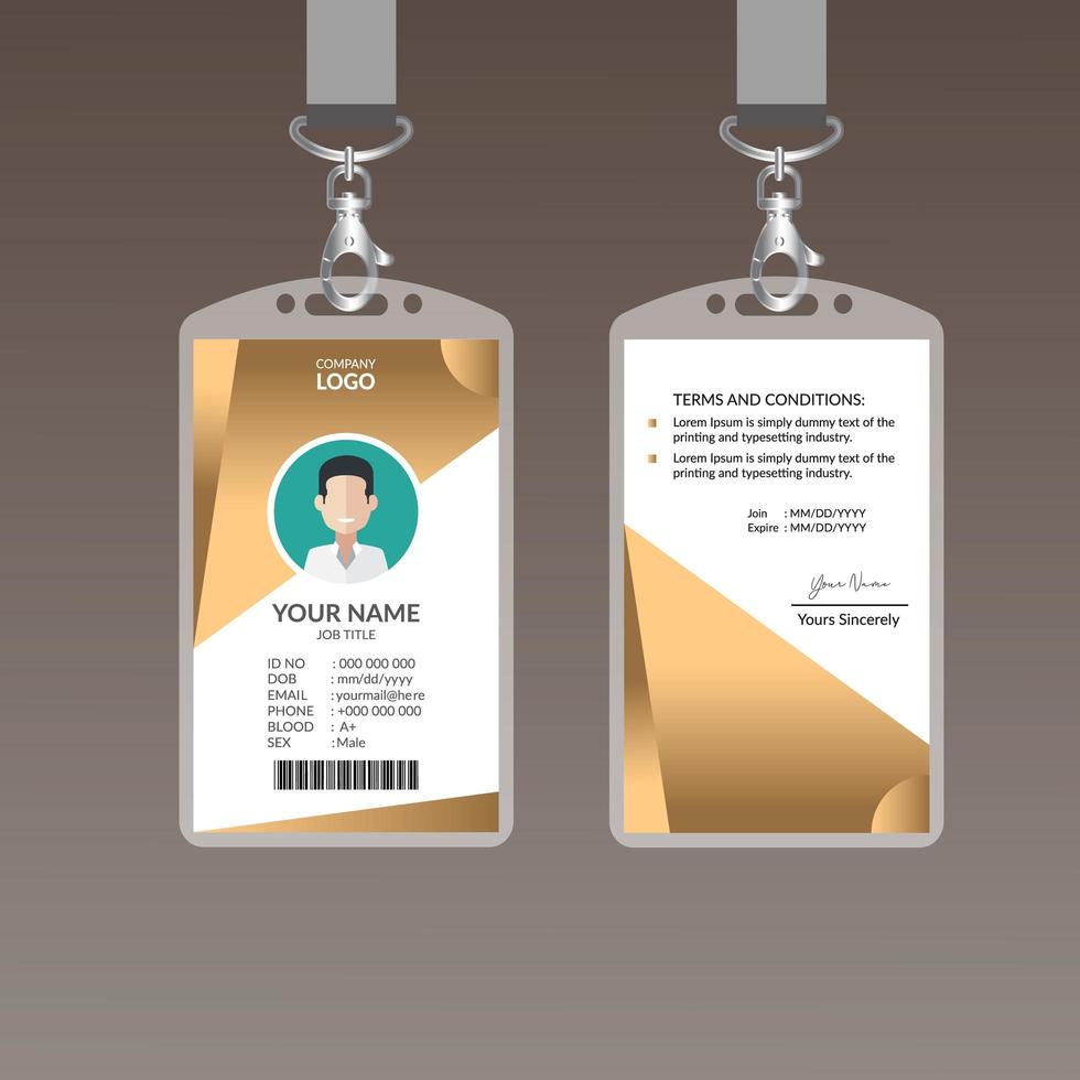 Golden Awesome ID Card Template vector