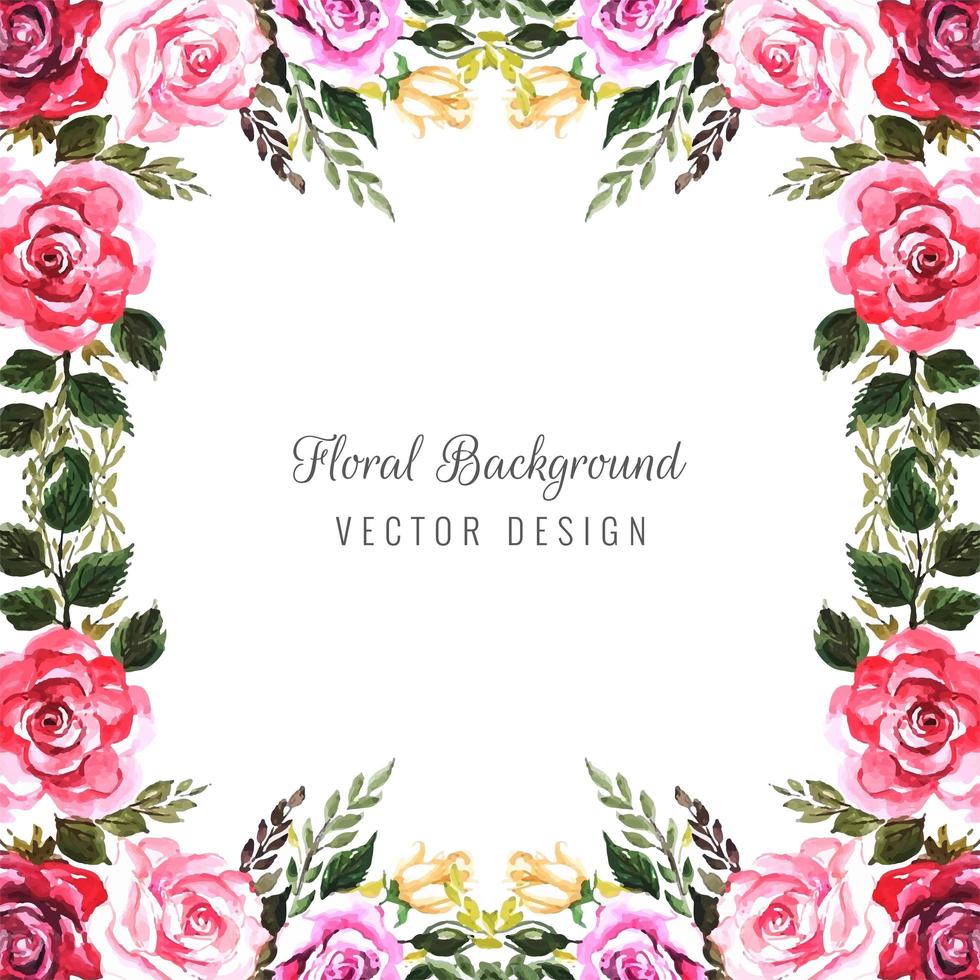 Watercolor floral composition hand draw card background vector