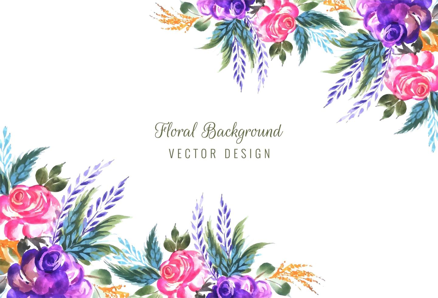 Frame made of decorative floral composition background vector