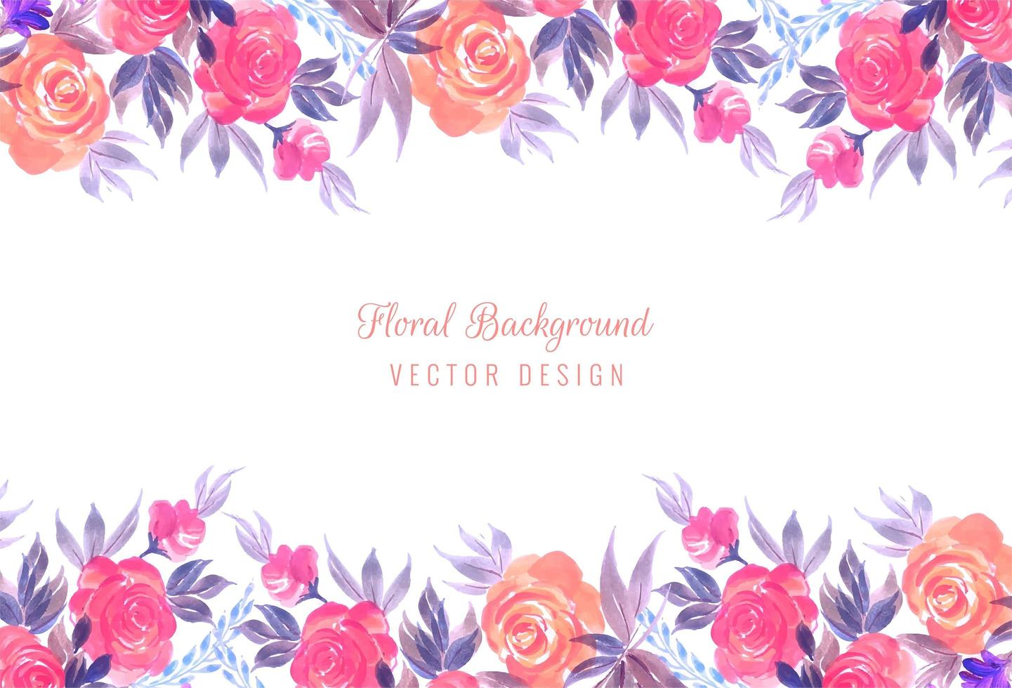Decorative colorful wedding floral frame card design vector