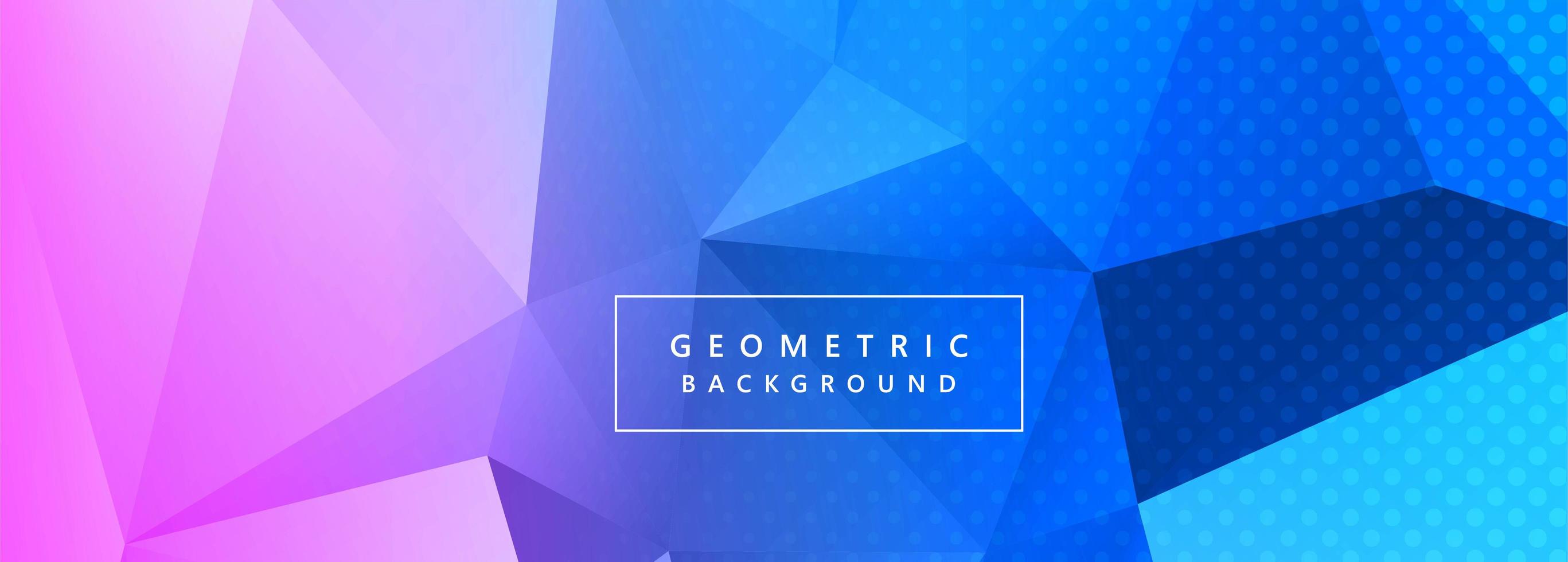 Abstract purple and blue polygon banner with dots vector