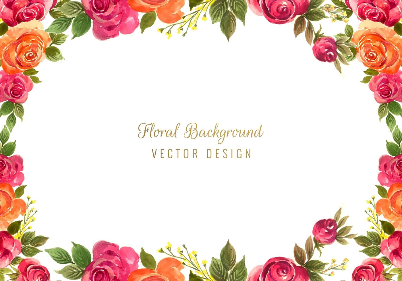 decorative floral frame background vector