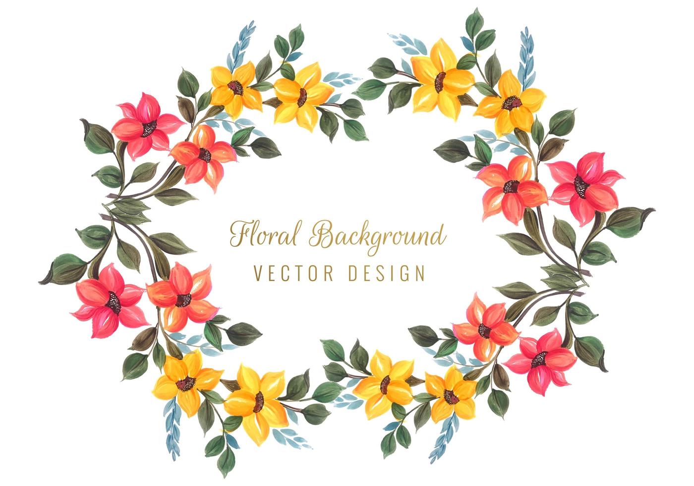 Diseño decorativo colorido del marco floral vector