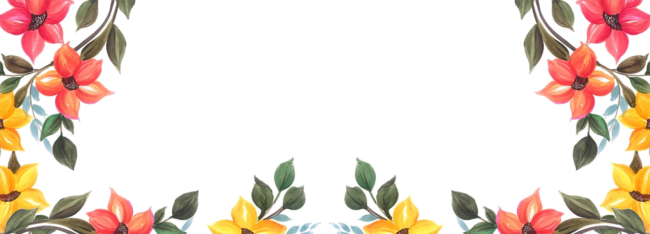 Colorful floral banner background design vector