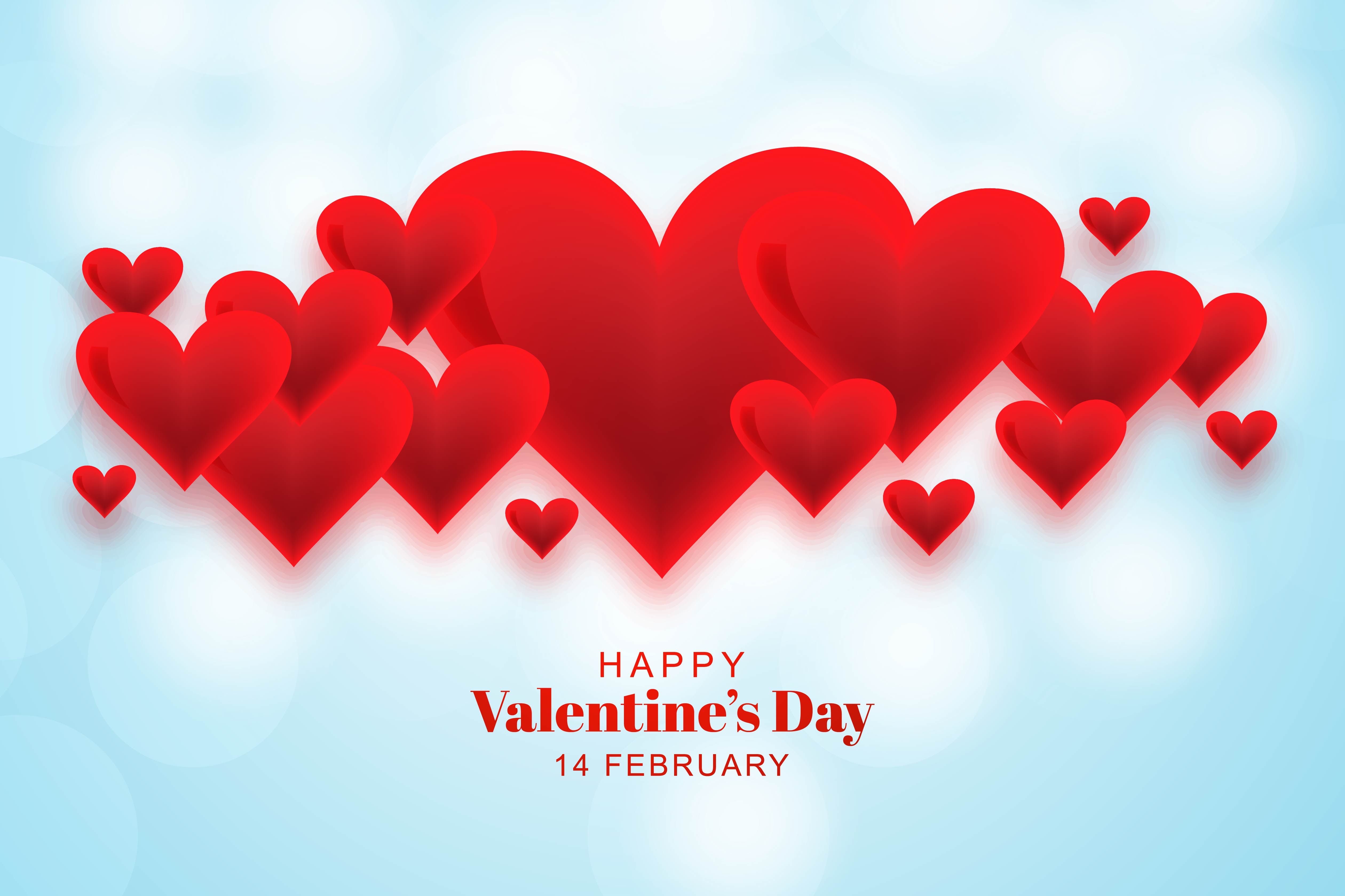 Happy valentines day lovely hearts on blue bokeh background 692873 Vector  Art at Vecteezy
