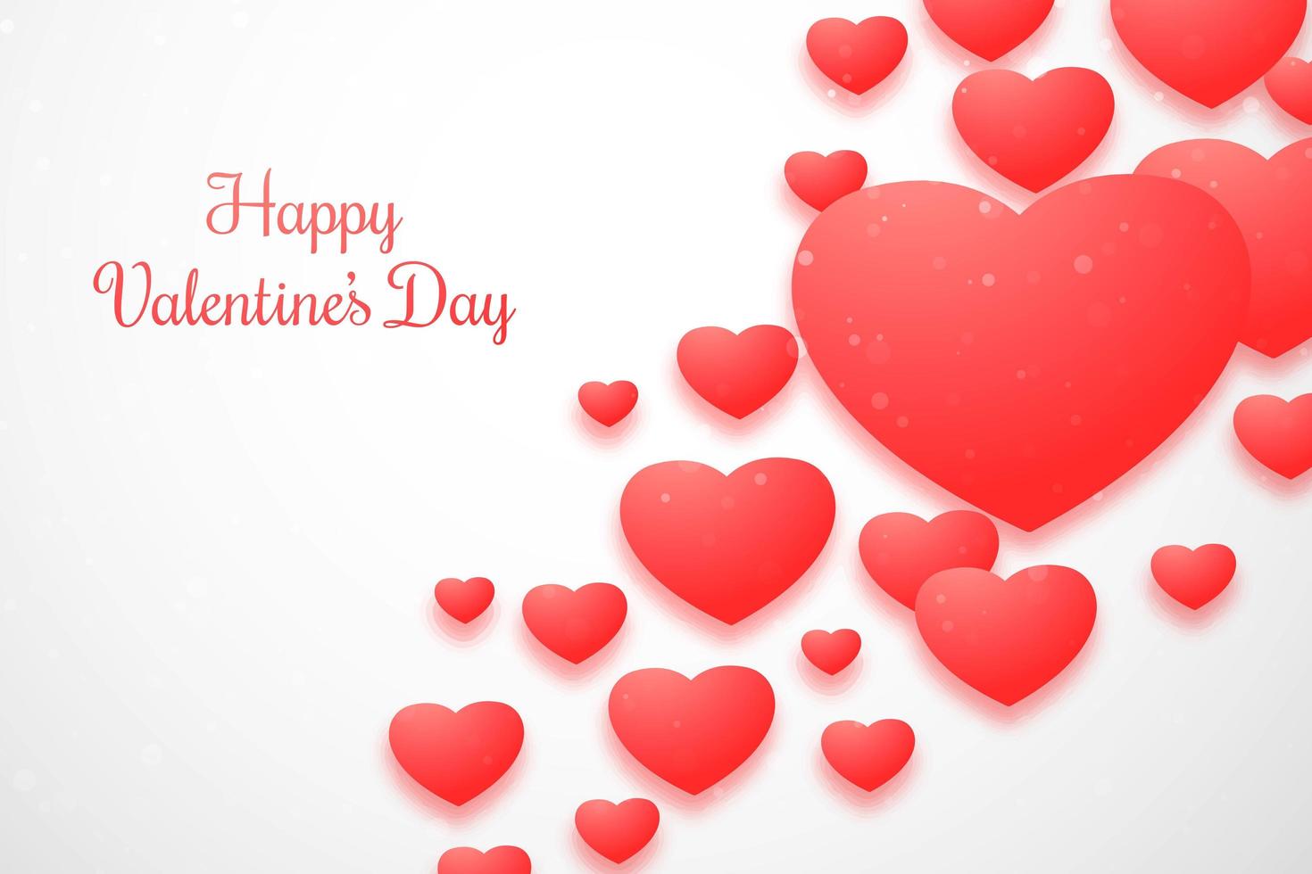 Lovely romantic bokeh hearts on an angle card vector