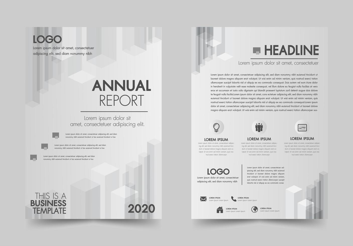 Brochure design flyer template white and gray color  vector