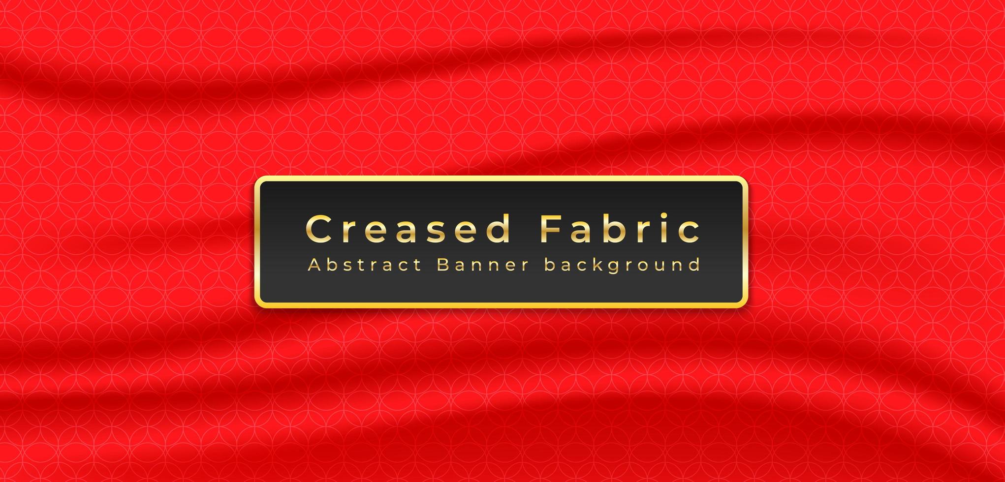 Red Creased fabric background with geometric pattern vector