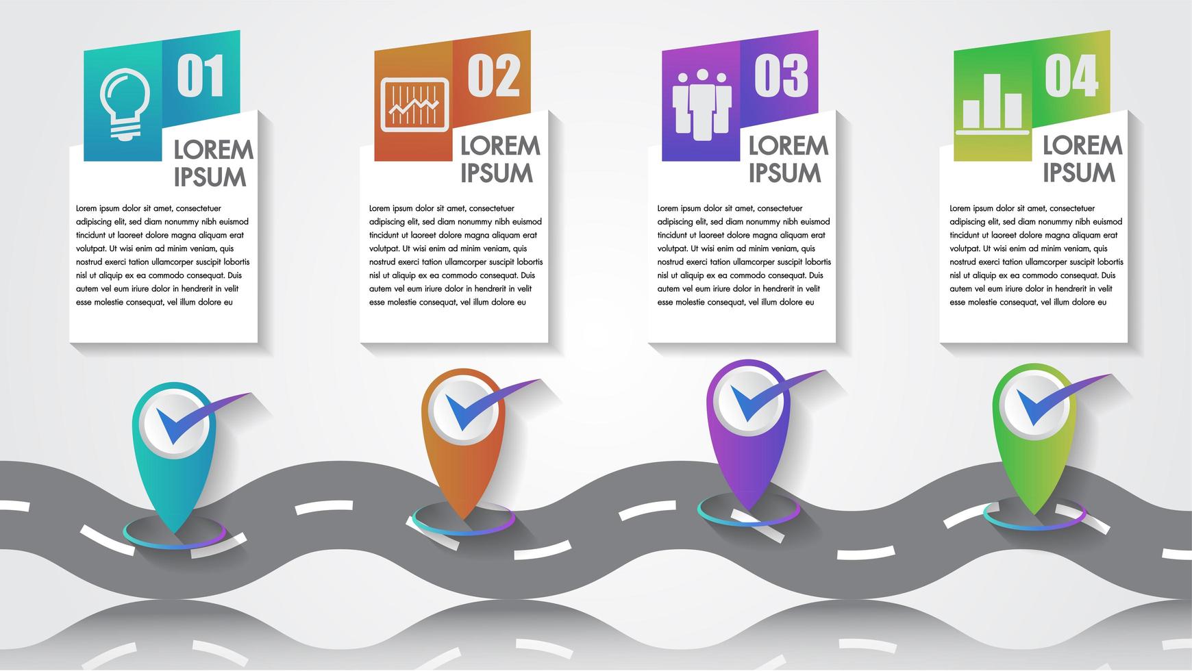 Business Infographic with 4 step icons and Company Milestones vector