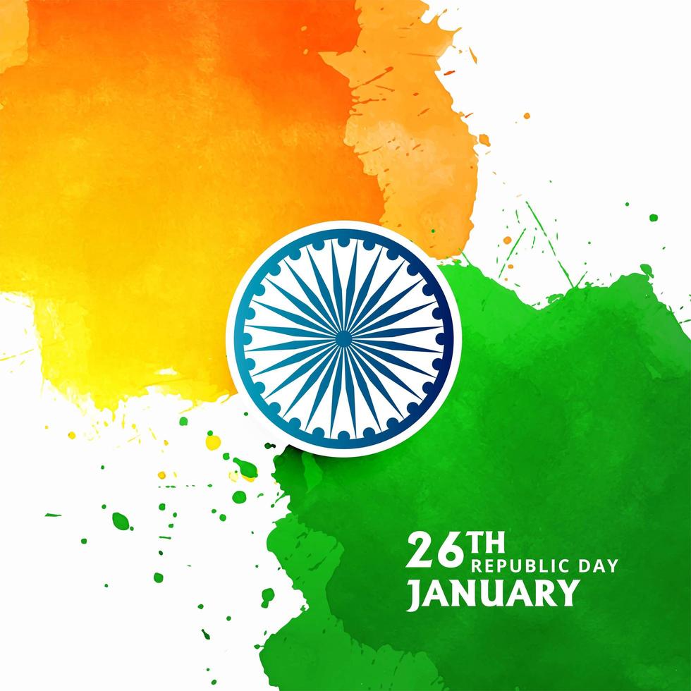 Indian flag theme stylish watercolor background  vector