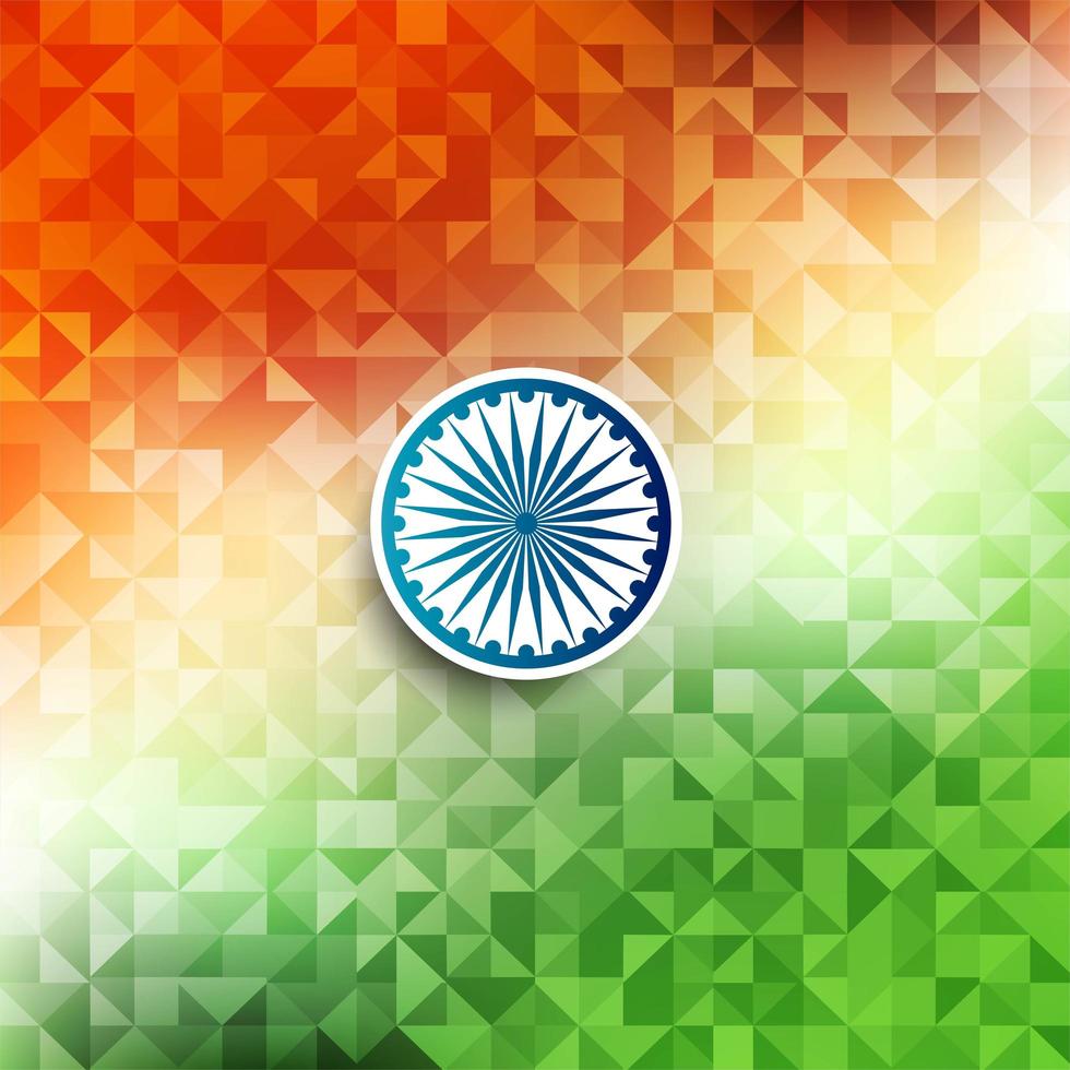 Fondo geométrico abstracto del tema de la bandera india vector