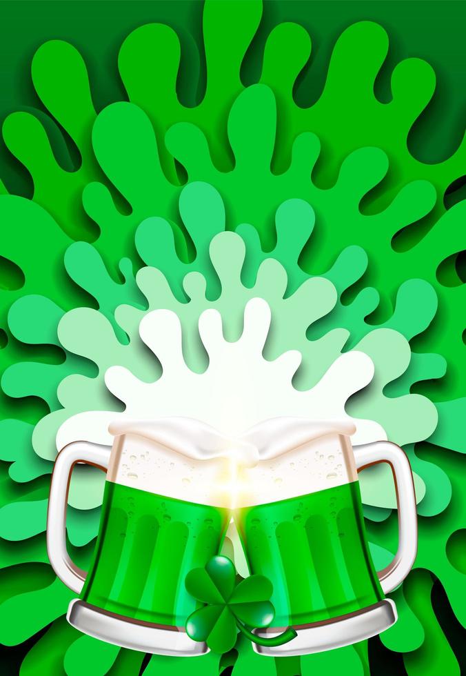 Cheers on Saint Patrick's day splash background vector