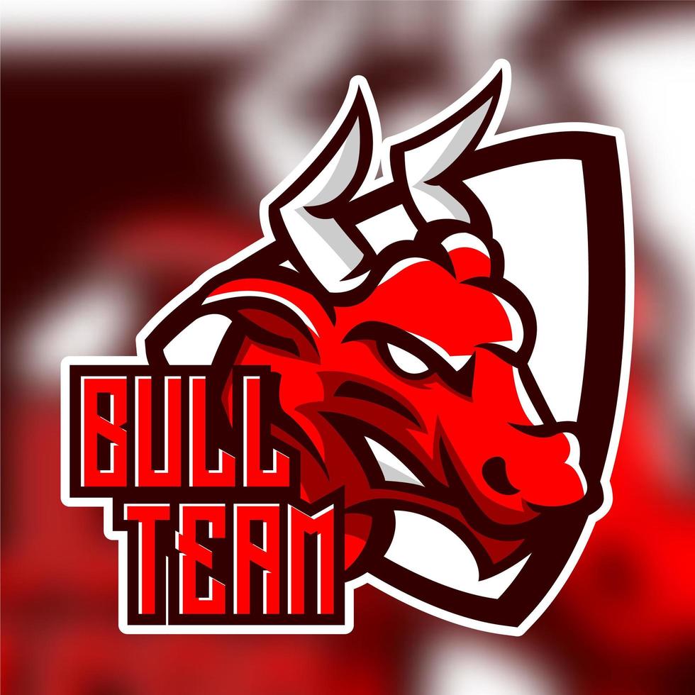 Bull esports gaming character emblem vector