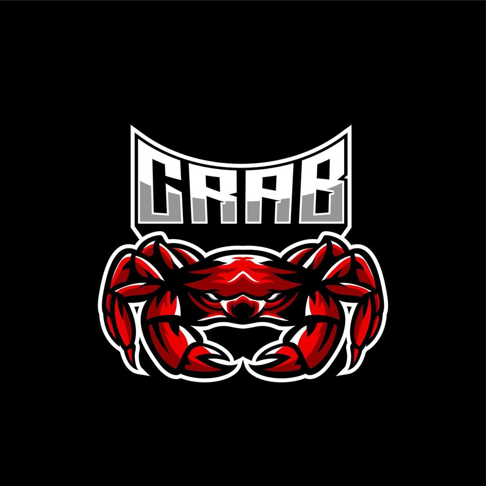 Crab gaming character emblem vector