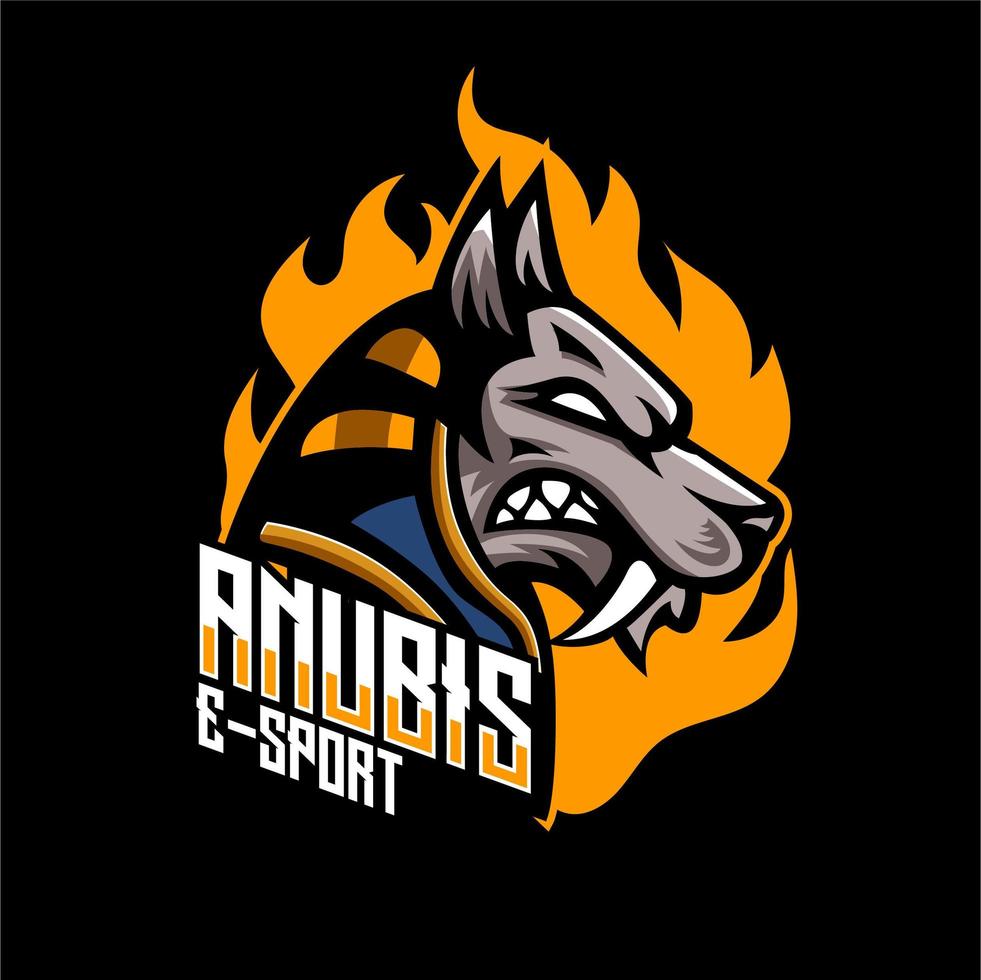 Anubis esports character badge vector