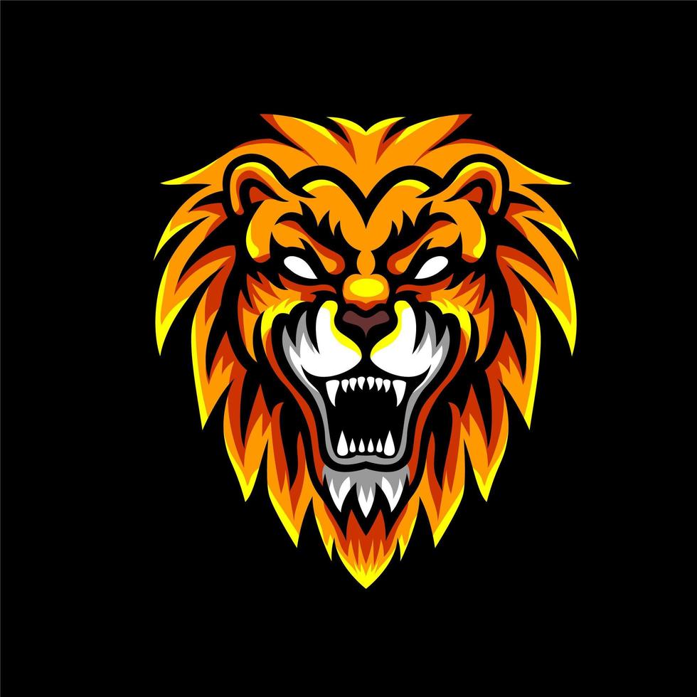 Lion Head Esports character badge vector