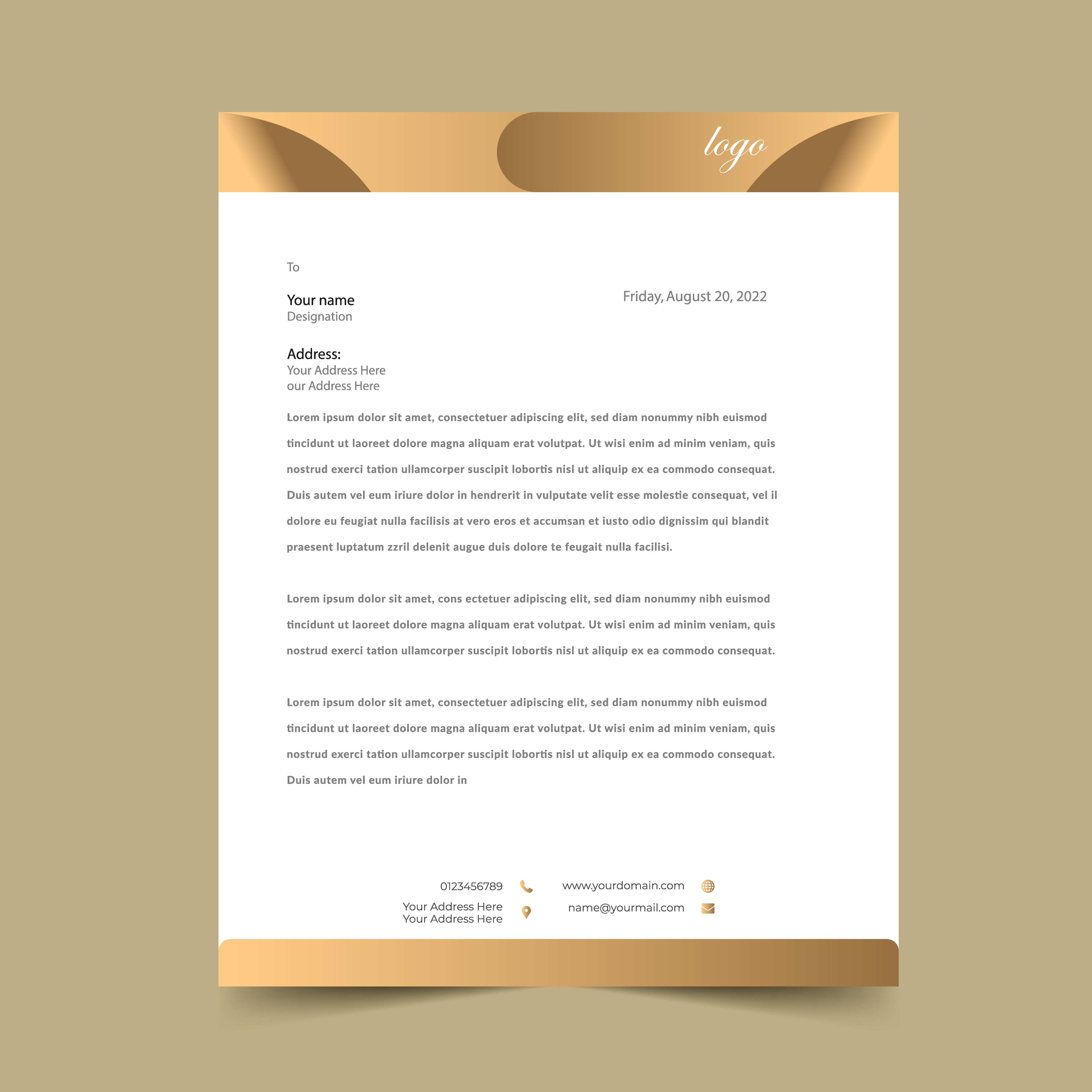 Golden Letterhead Pad Design Template 693026 Vector Art at