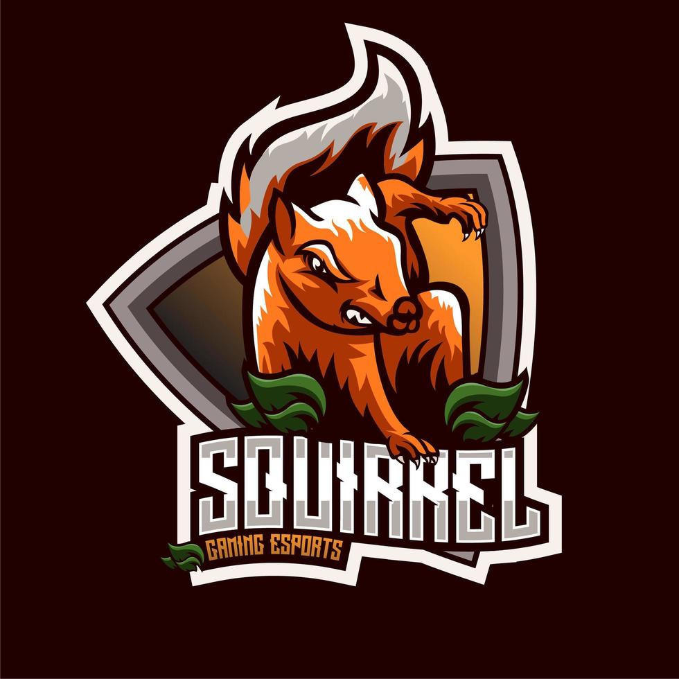 Squirrel esports character emblem vector