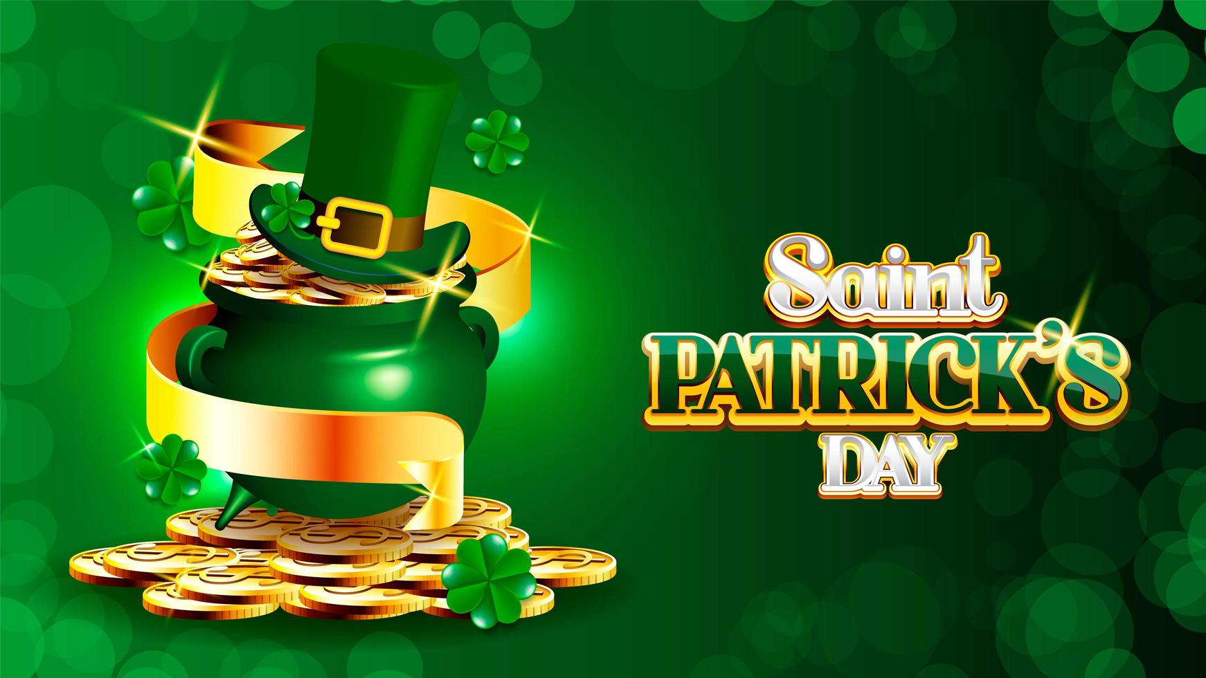 Día de San Patricio con el tesoro del duende vector