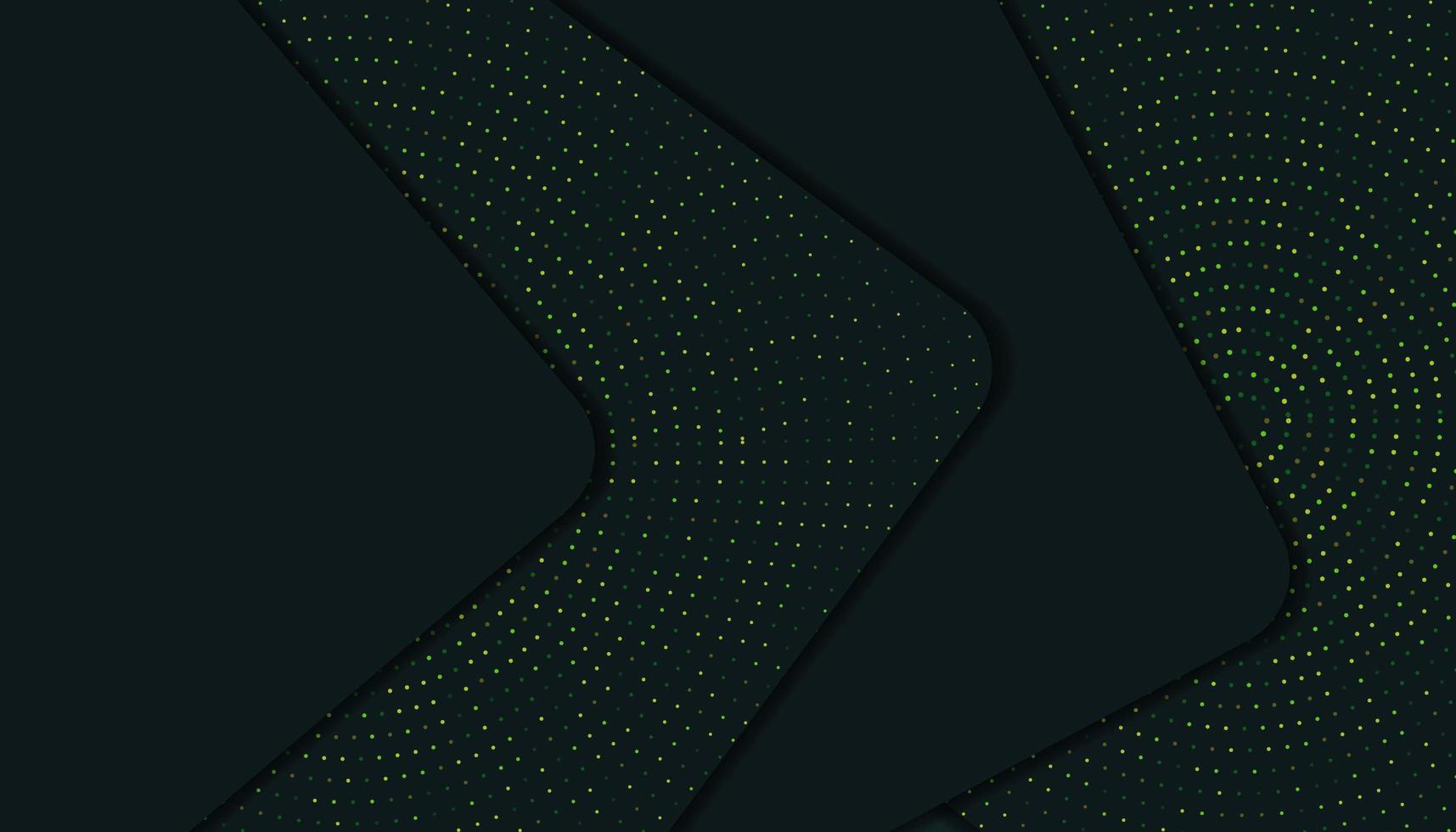 Resumen elegante capa 3D fondo verde oscuro con brillos vector