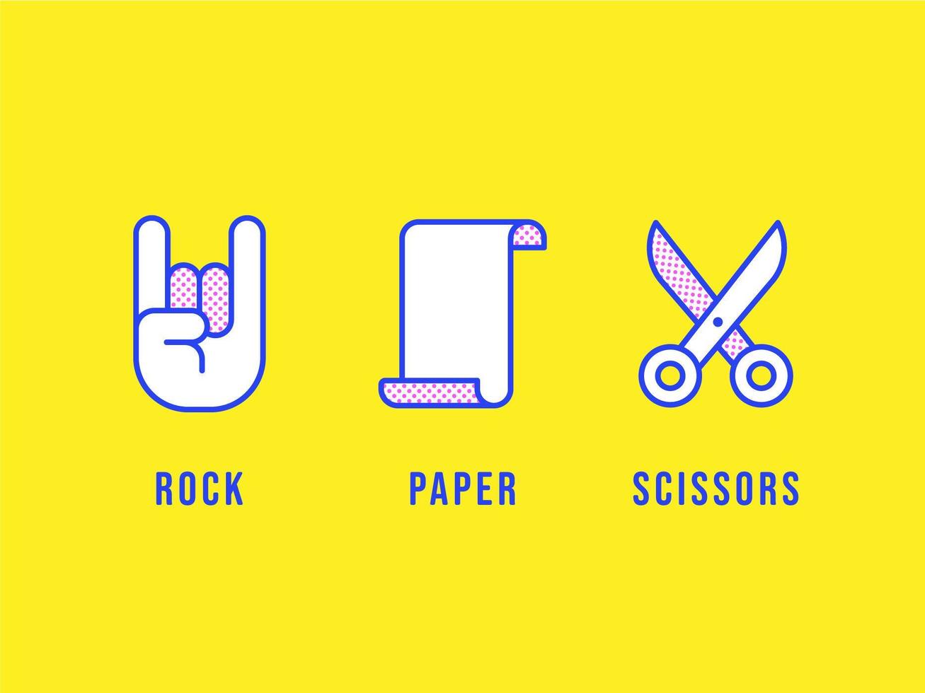 Rock Paper Scissors Line Vector iconos