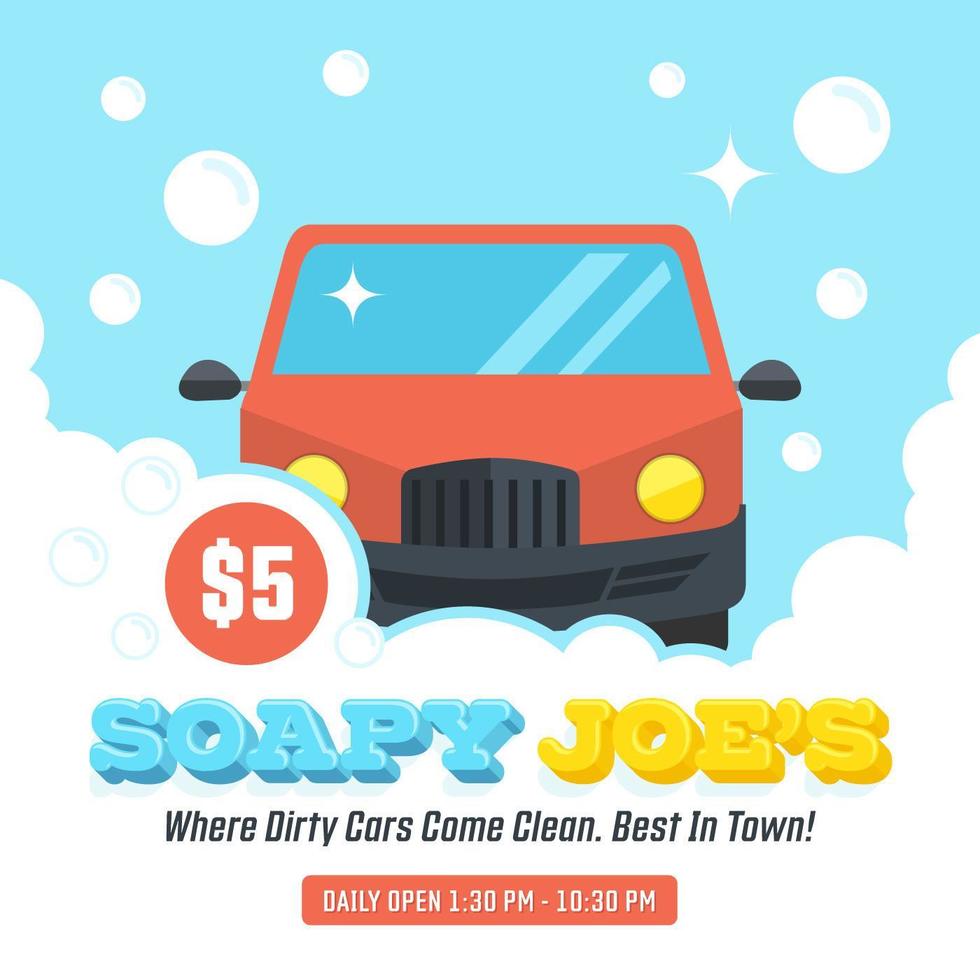 Car Wash Poster Vector