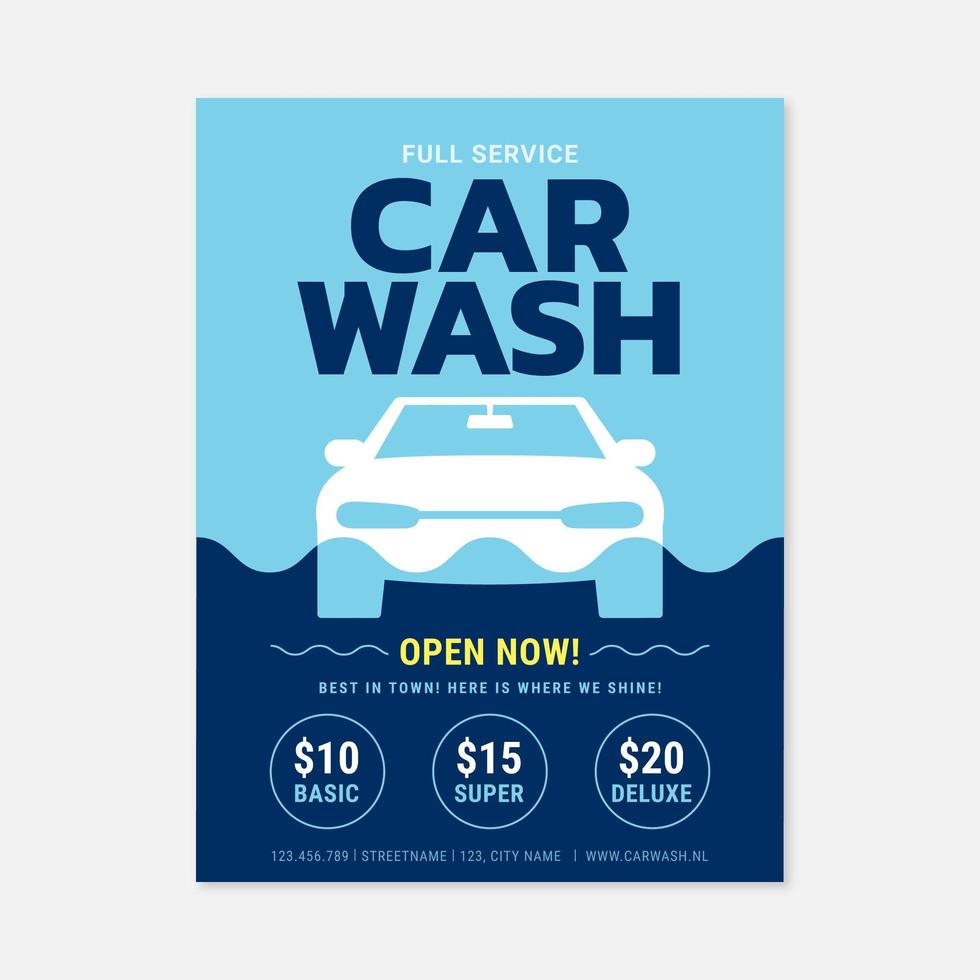 Car Wash Service Poster Template vector