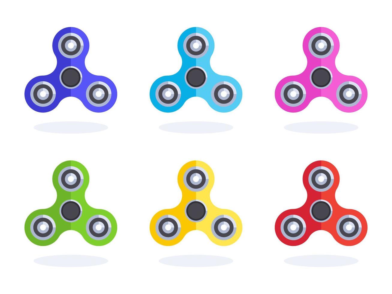 Iconos de Vector colorido Flat Fidget Spinner