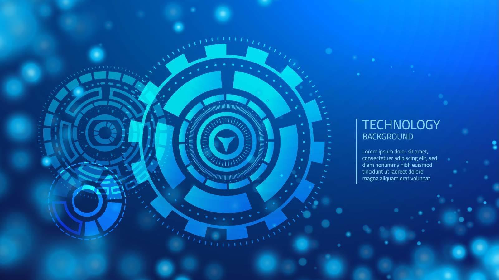 Fondo azul de tecnología cibernética vector