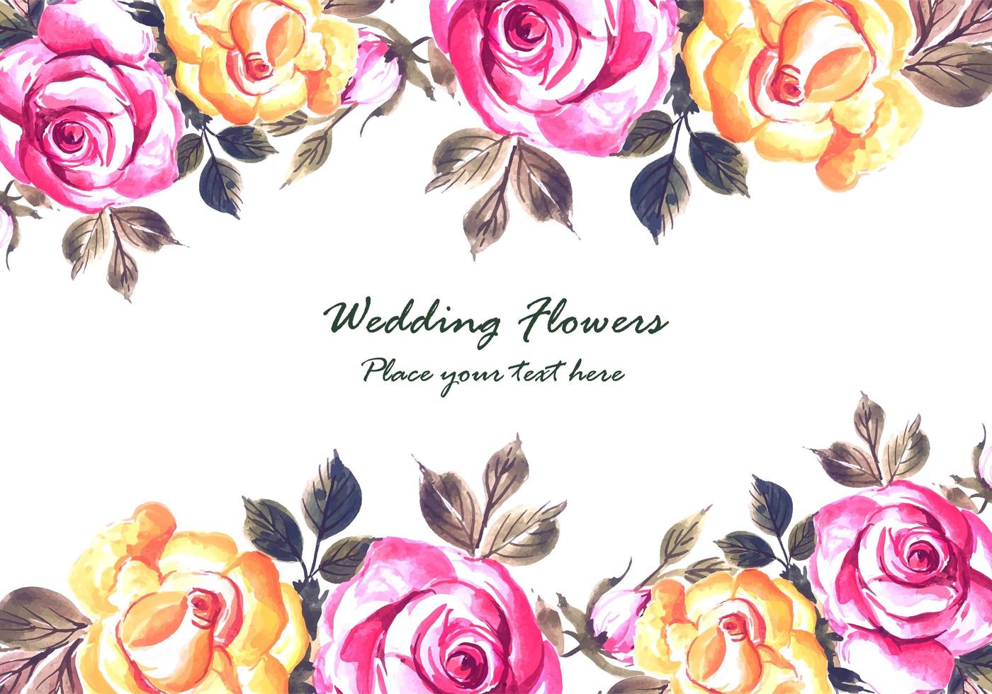 Fondo de tarjeta de flores coloridas de boda romántica vector