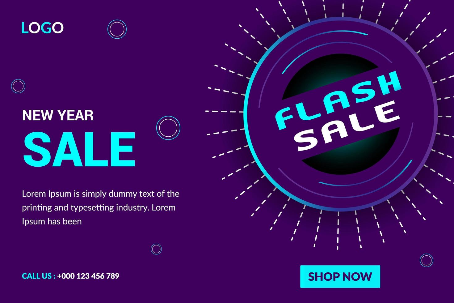 Flash sale or new year sale banner vector