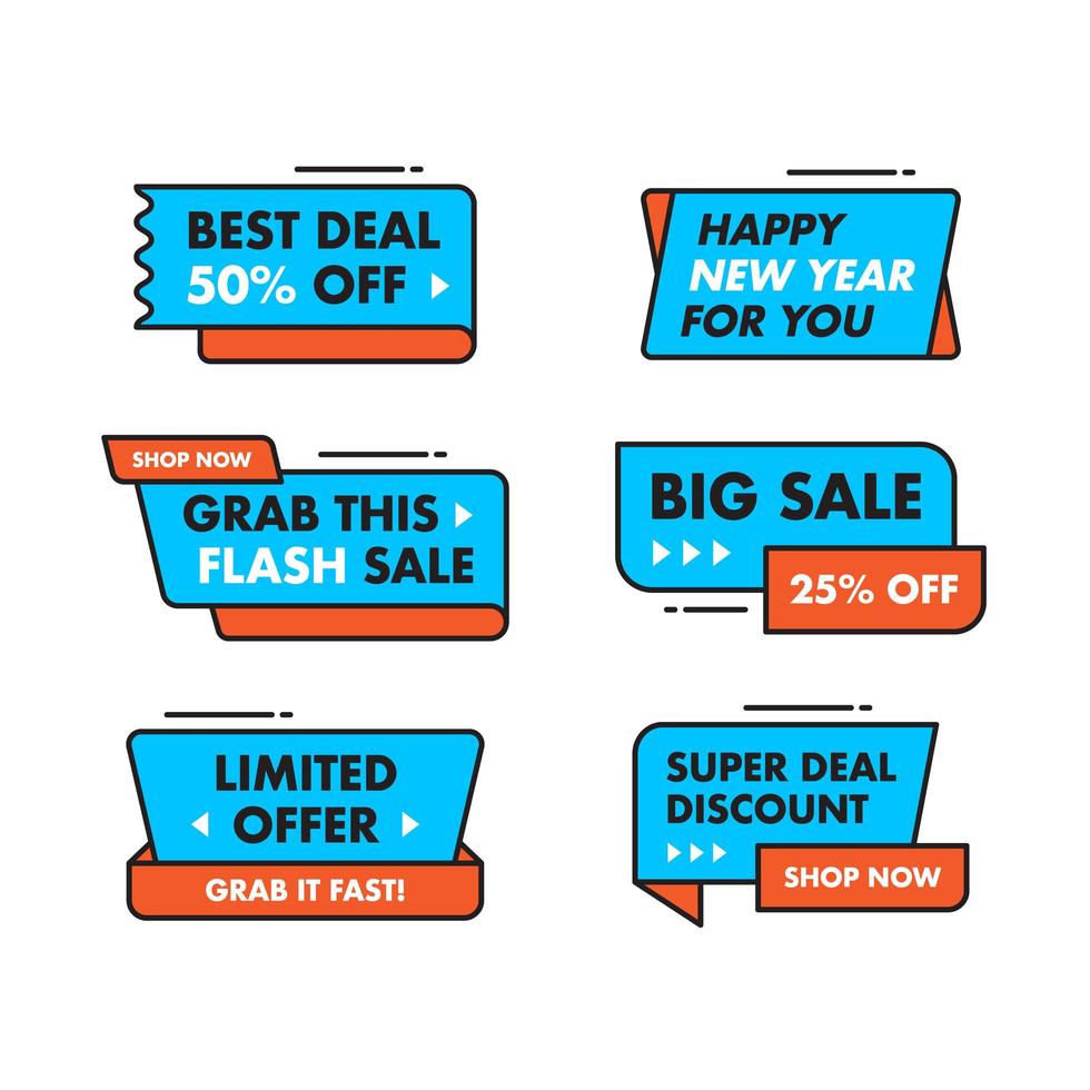 Set collection Sale banner template design vector