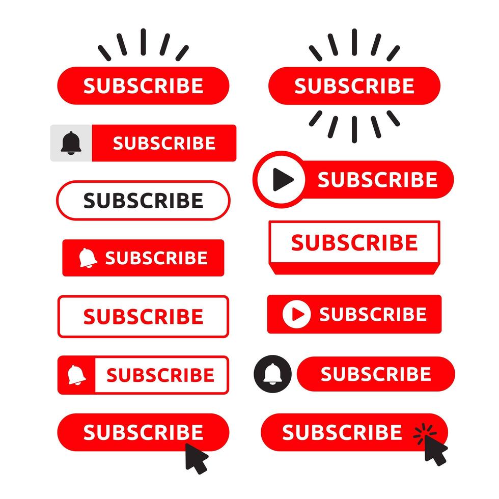 Red Subscribe Button Set vector