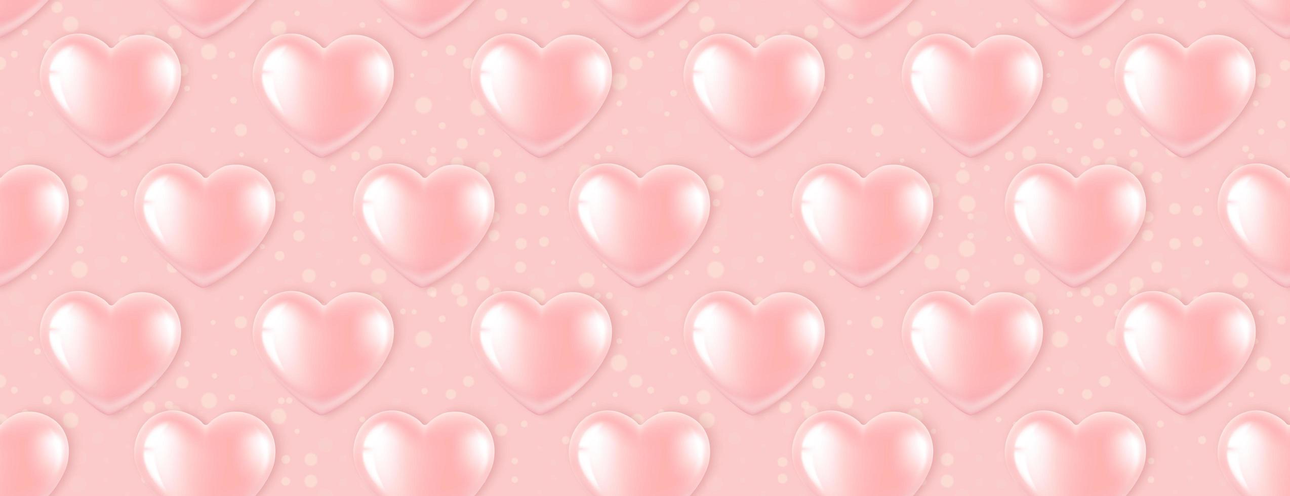 Patrones sin fisuras con globos de corazón rosa vector