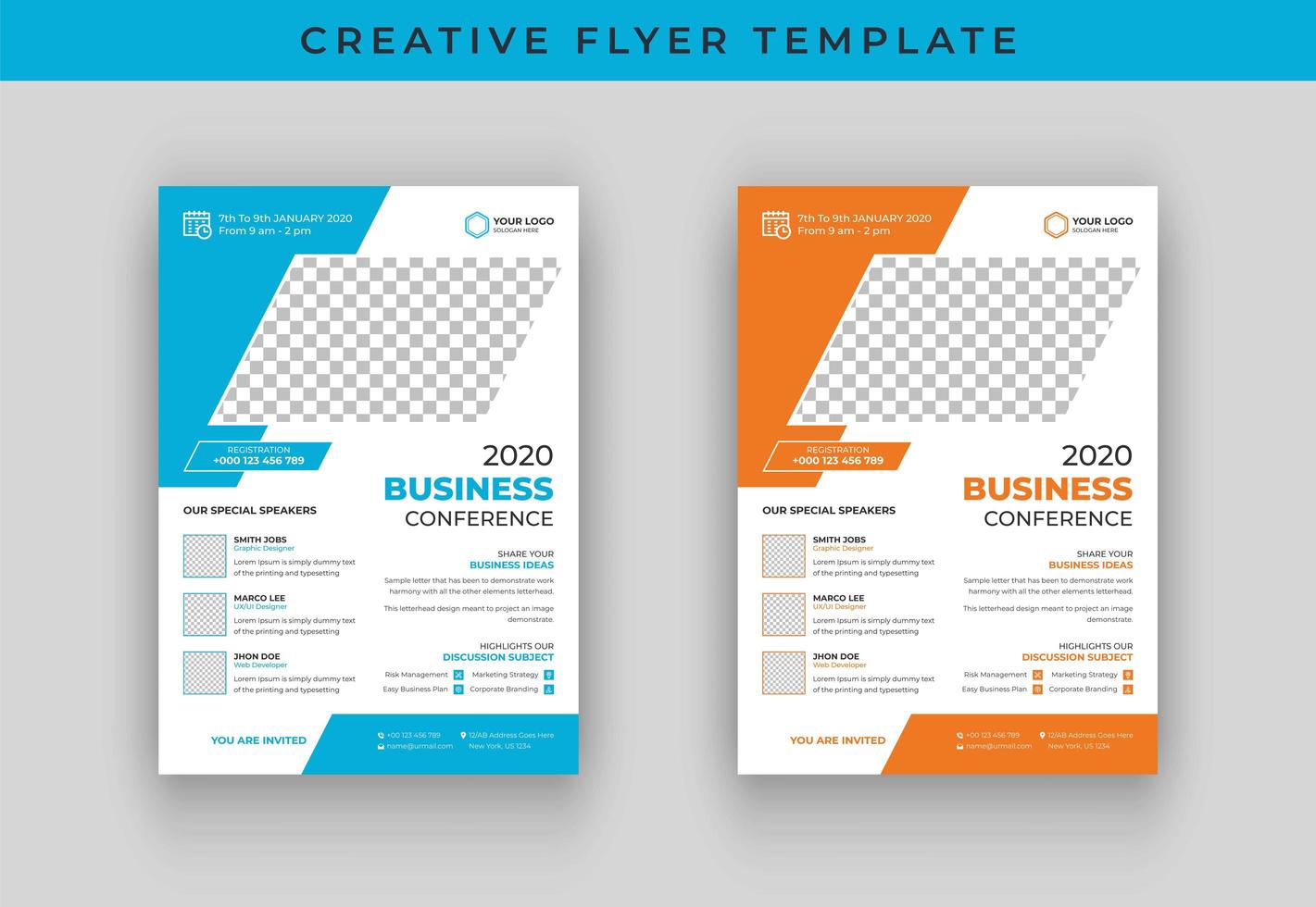 Business conference vector flyer template