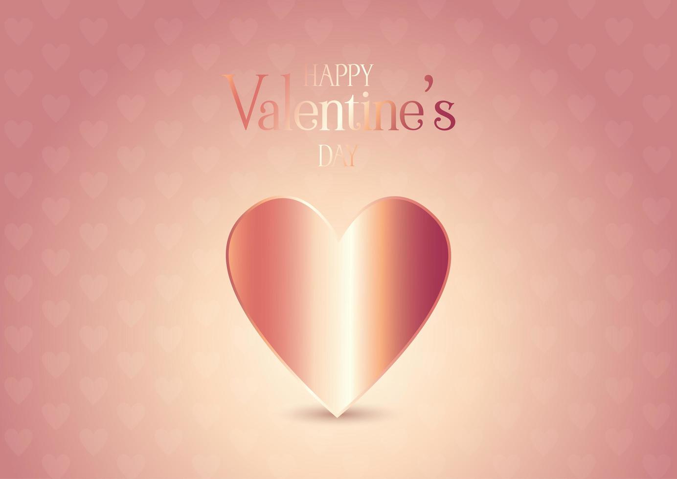 Rose gold Valentines Day background vector