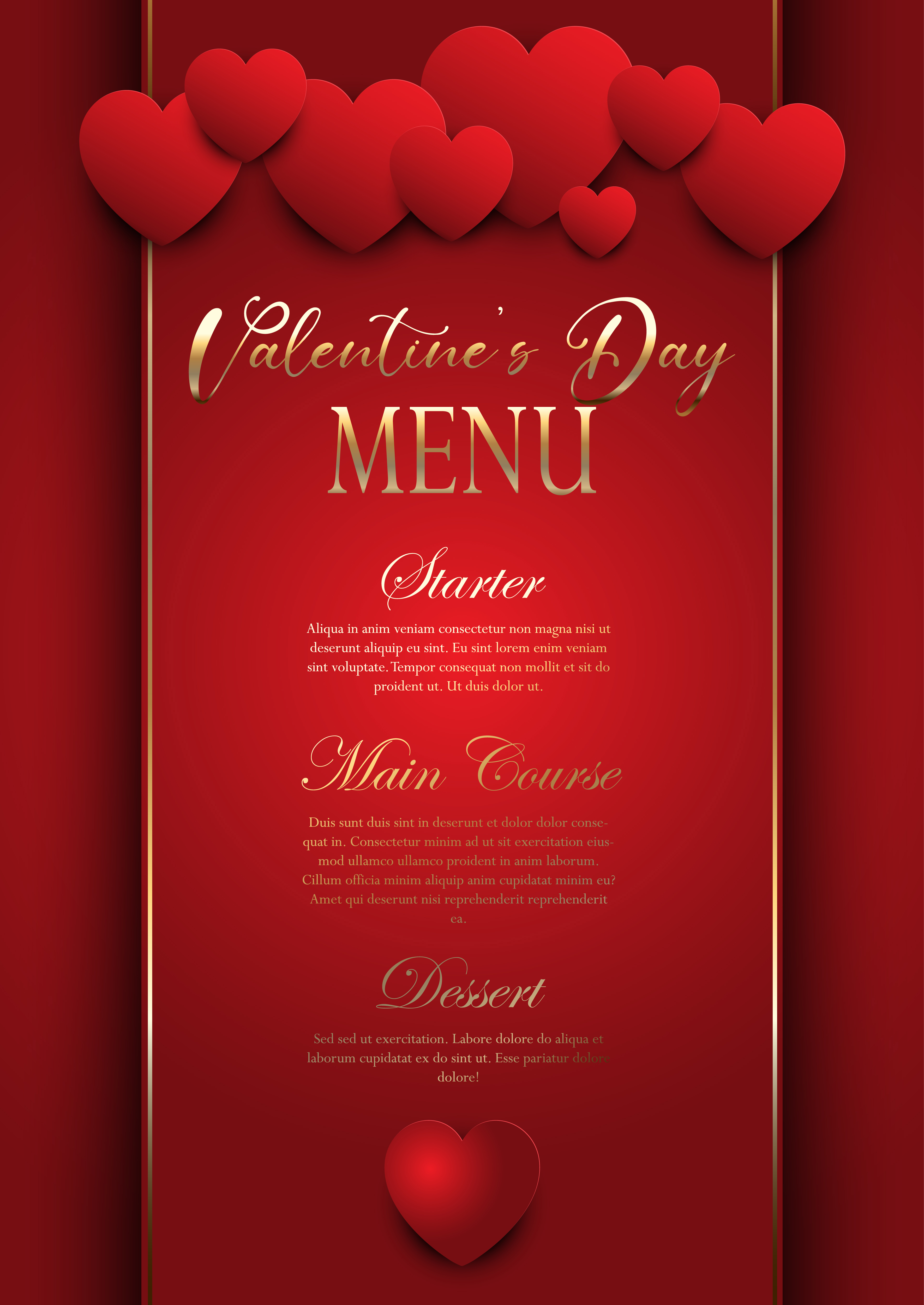 Valentines Day elegant menu design 693295 - Download Free Vectors