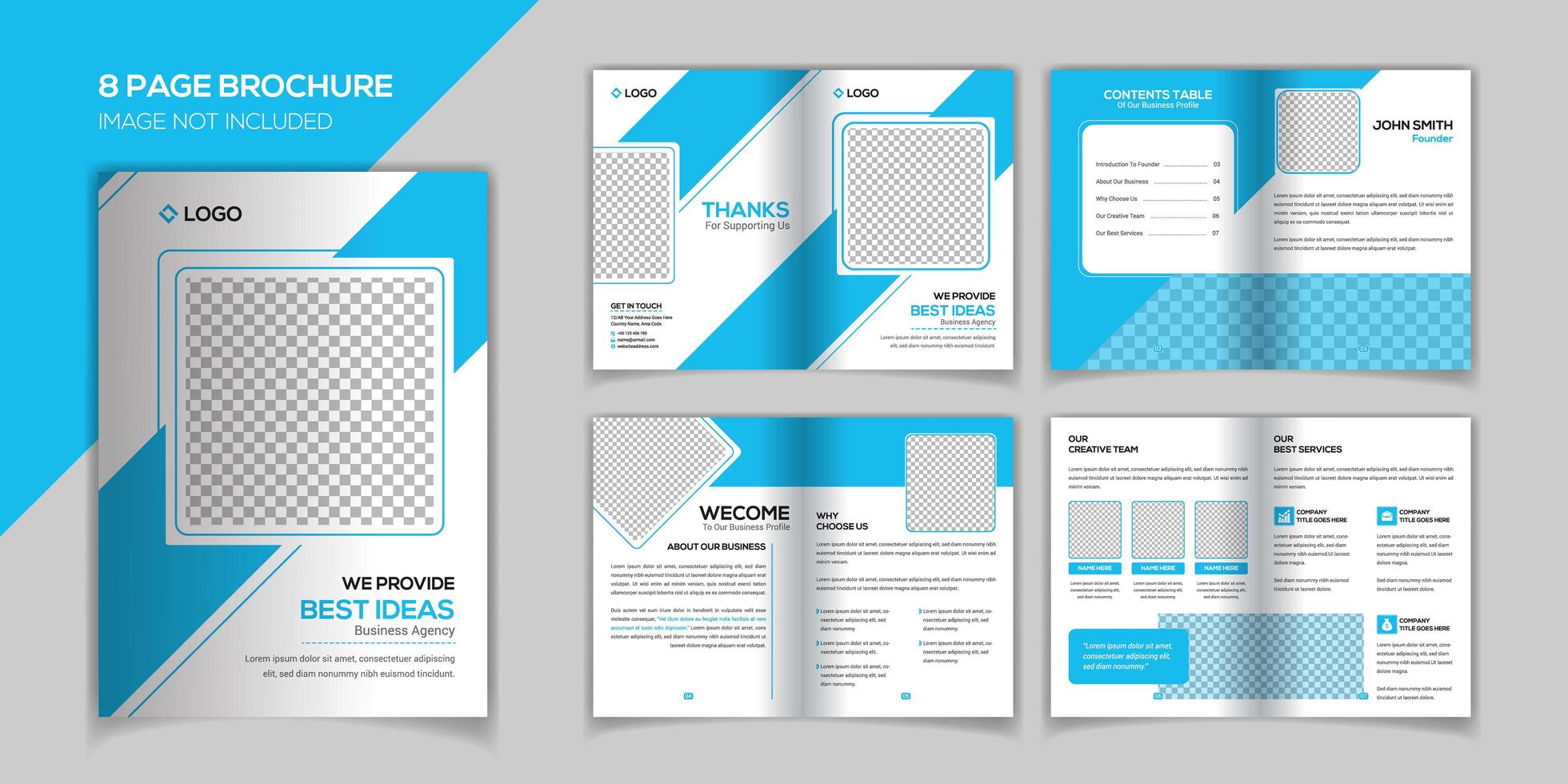 8 pages brochure design template vector