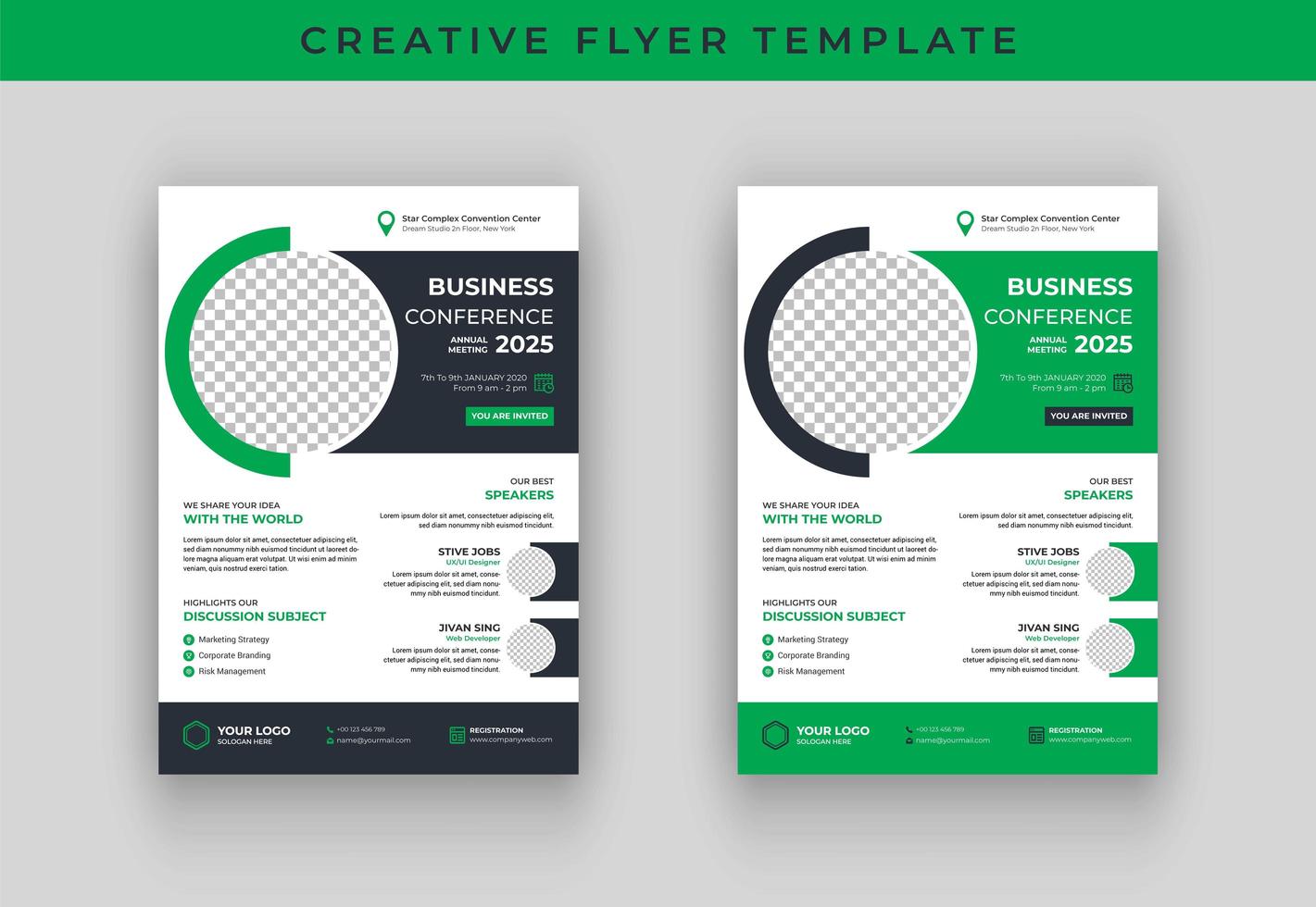 Business conference flyer template design vector