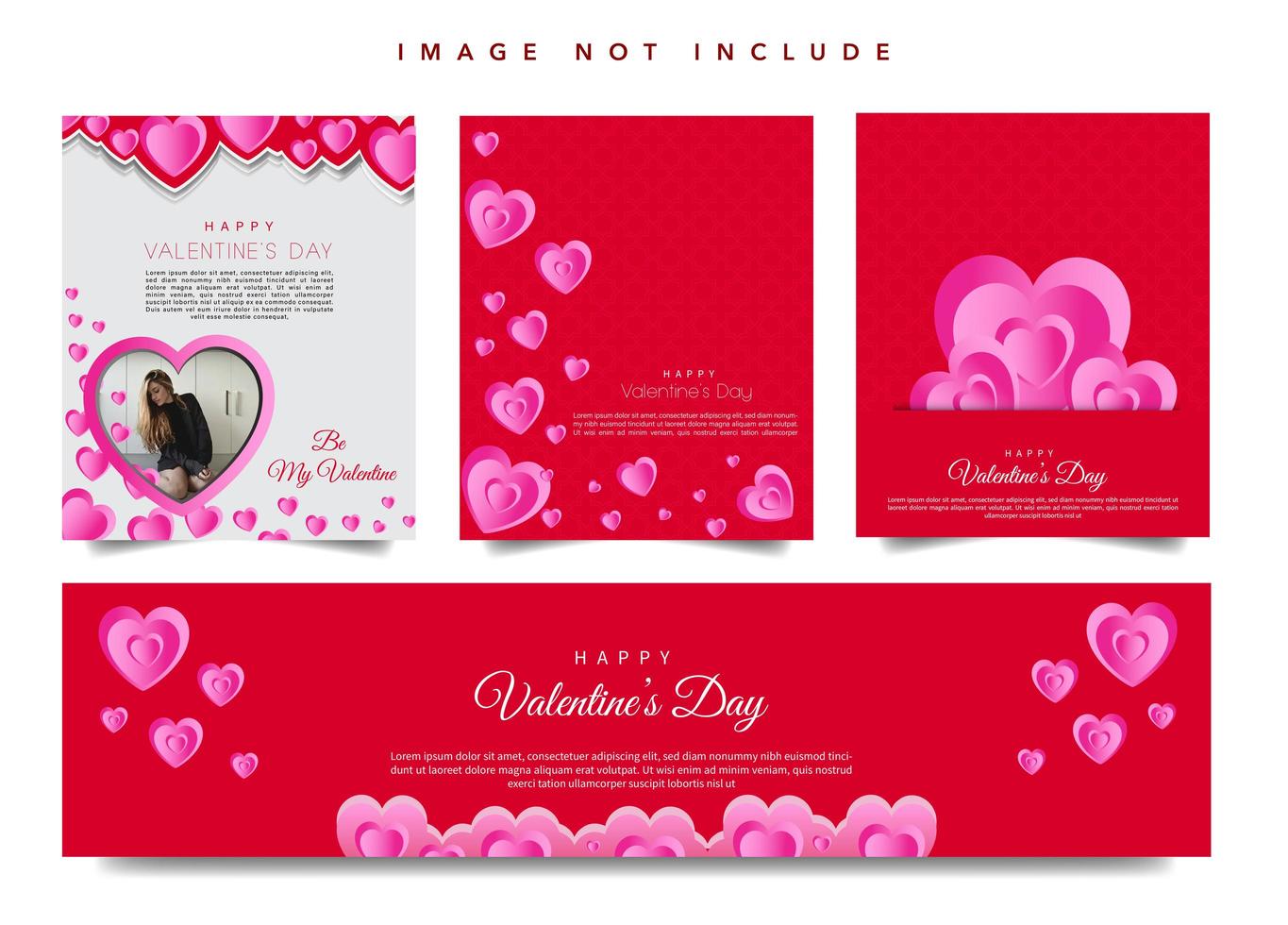 Valentine's day  web banners vector