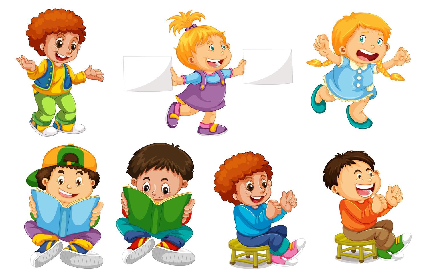 Set of children characters vector
