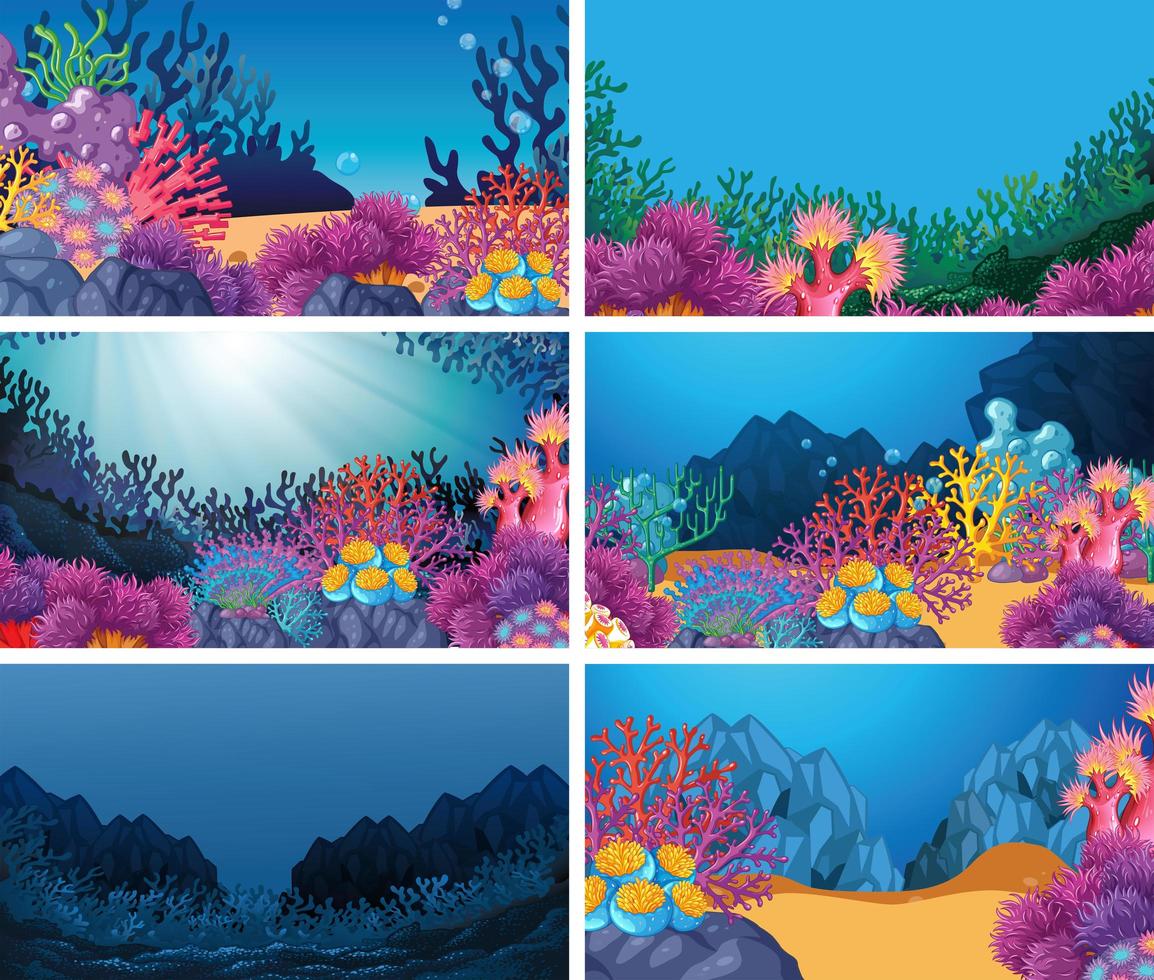 Set of underwear scenes in nature setting vector