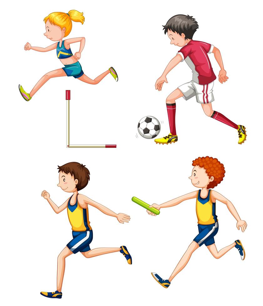 Conjunto de niños jugando diferentes deportes vector