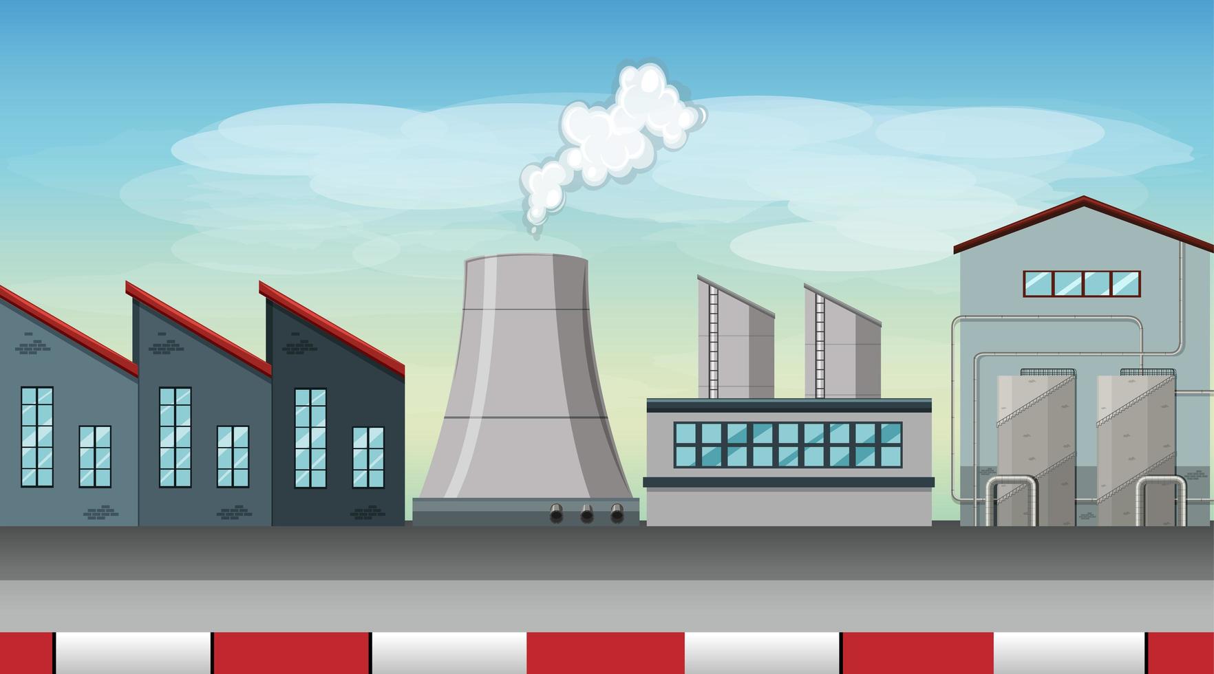 Pollution from factory theme scene in nature vector