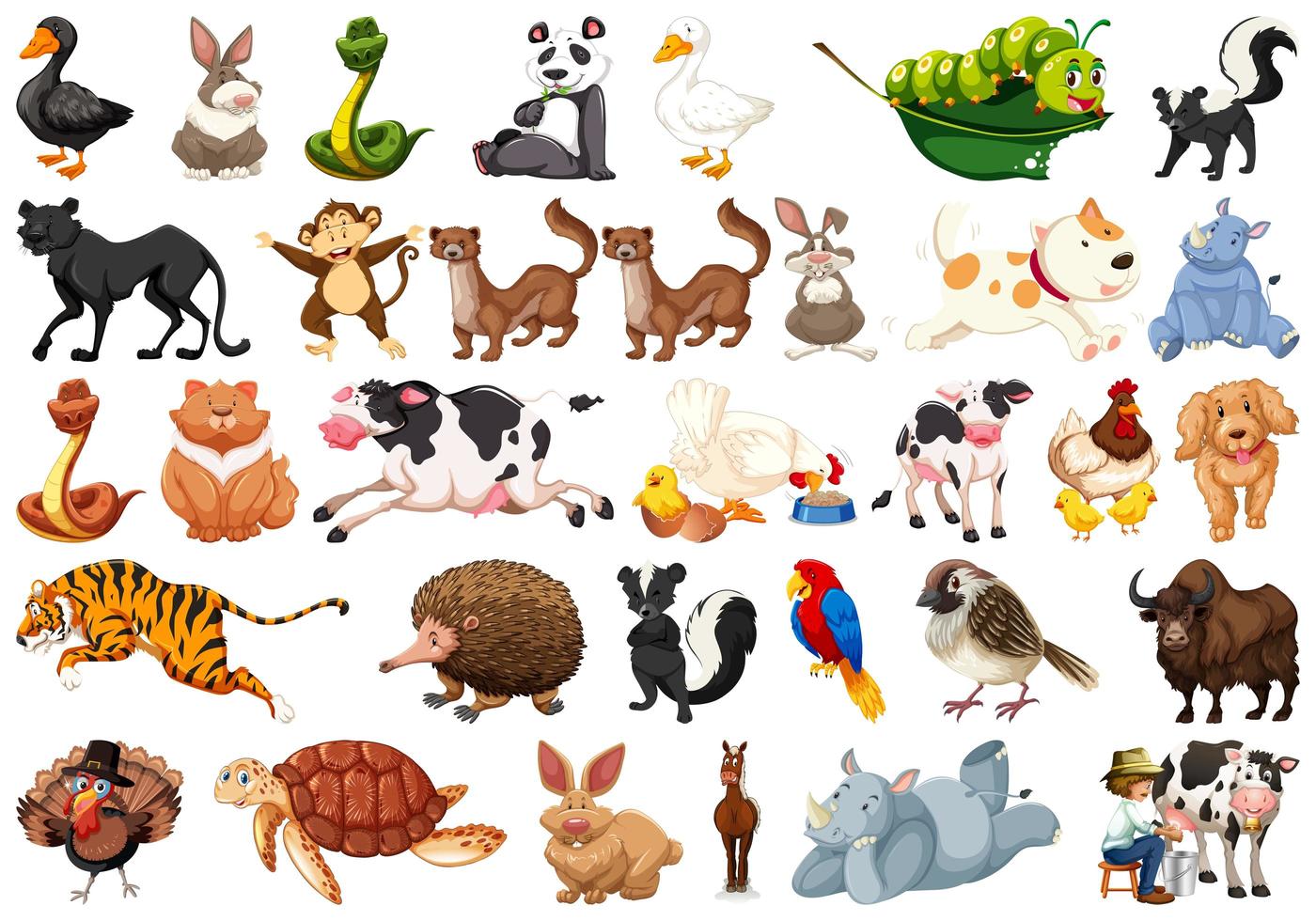 Gran conjunto de animales vector