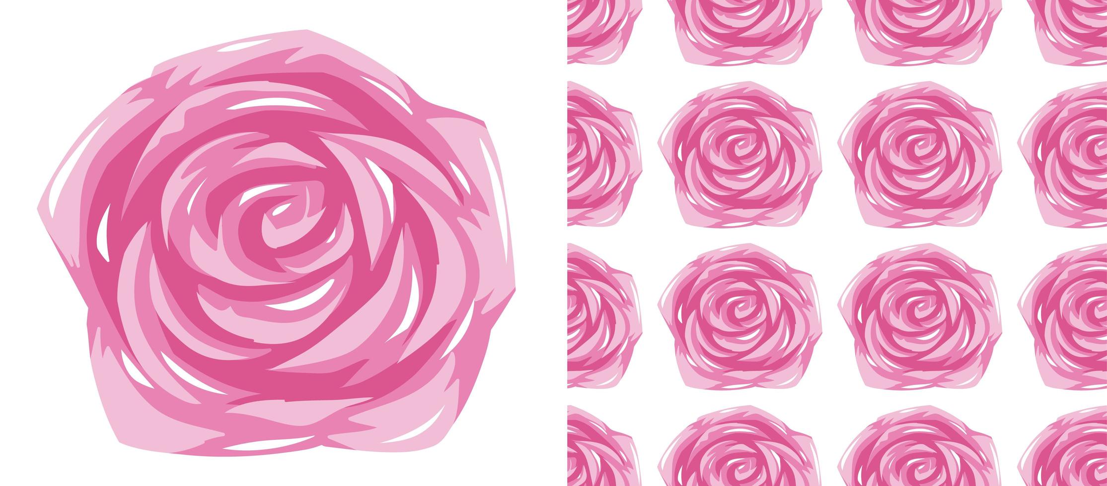 Pink Rose pattern on white vector