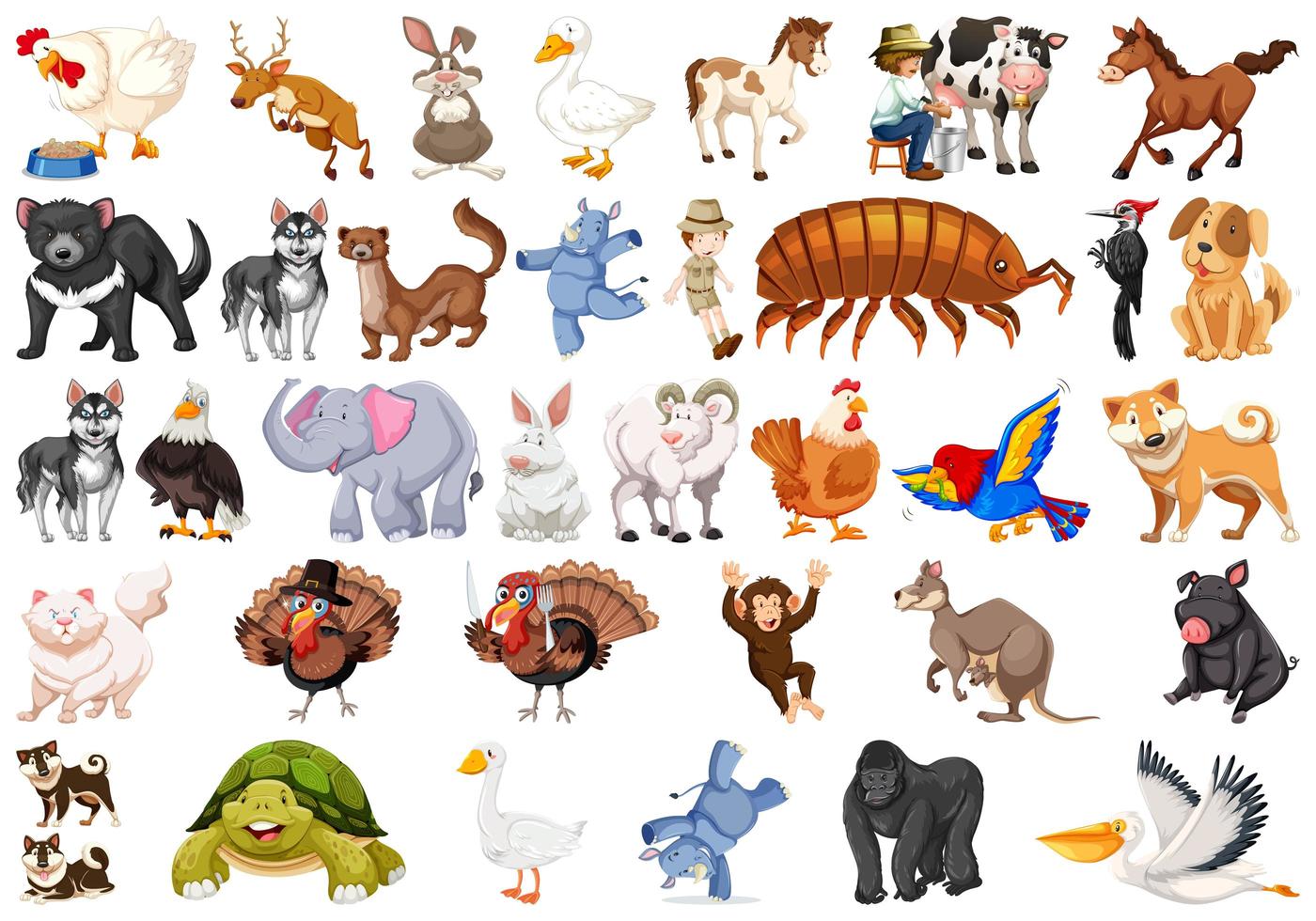 Set of different animals 693510 Vector Art at Vecteezy Set of different animals 693510 Vector Art at Vecteezy