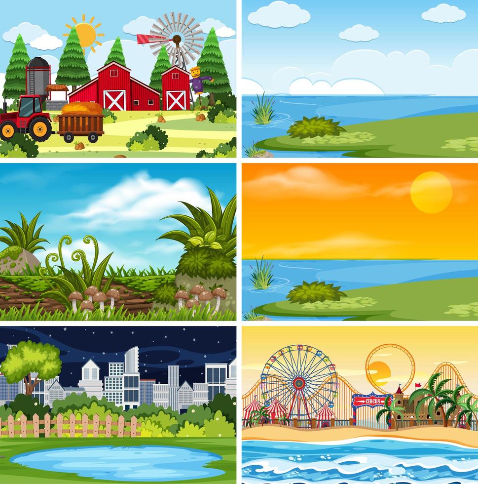 Outdoor scene set vector