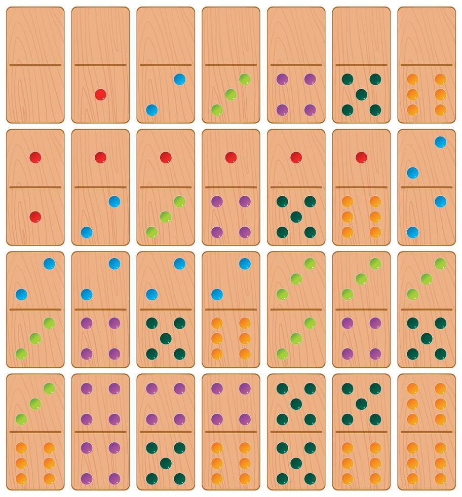 Set of wooden domino vector